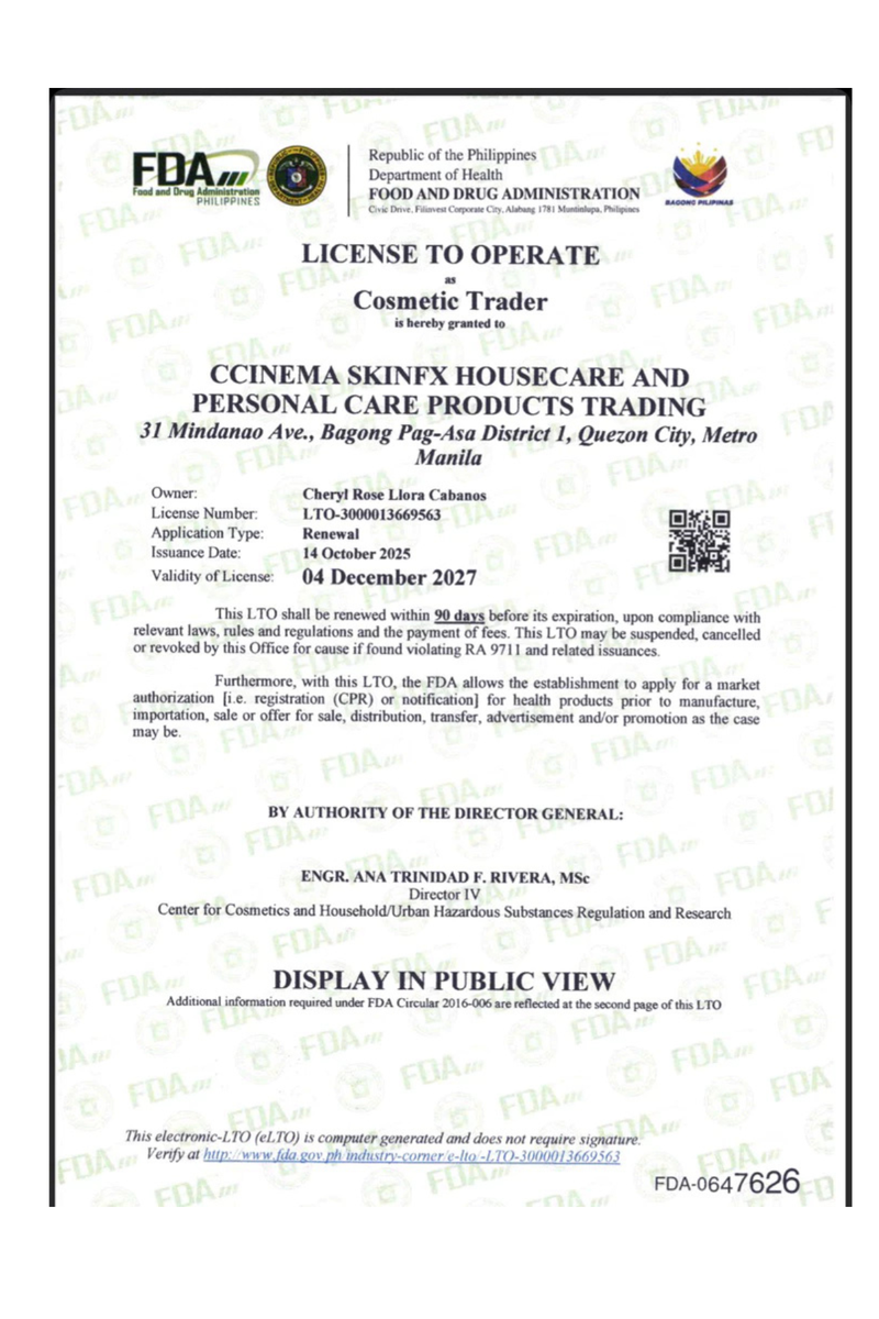 FDA License to Operate