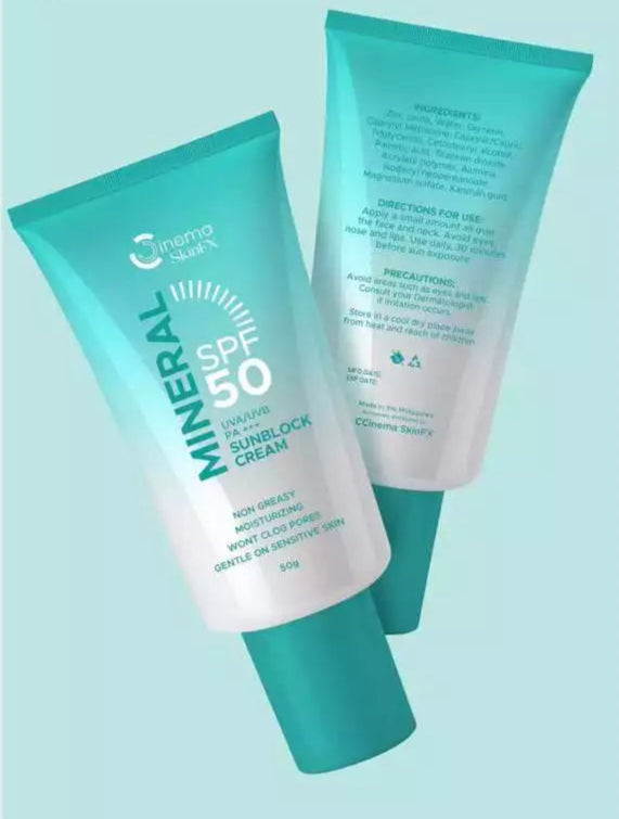 Non-Toxic Mineral Sunblock SPF 50 | Cinema SkinFX Philippines