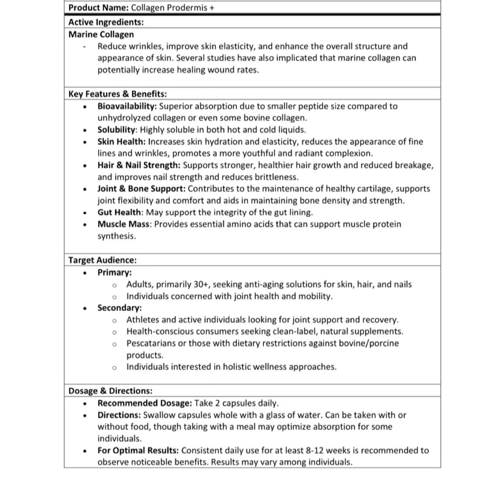 Prodermis Hydrolyzed Marine Collagen 500mg | Cinema SkinFX Philippines