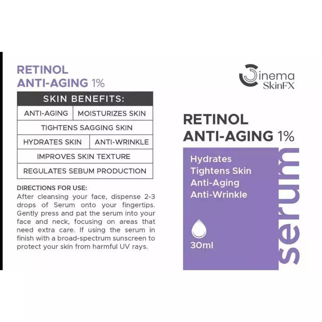 Retinol Anti-Aging Serum for Wrinkles | Cinema SkinFX | Philippines