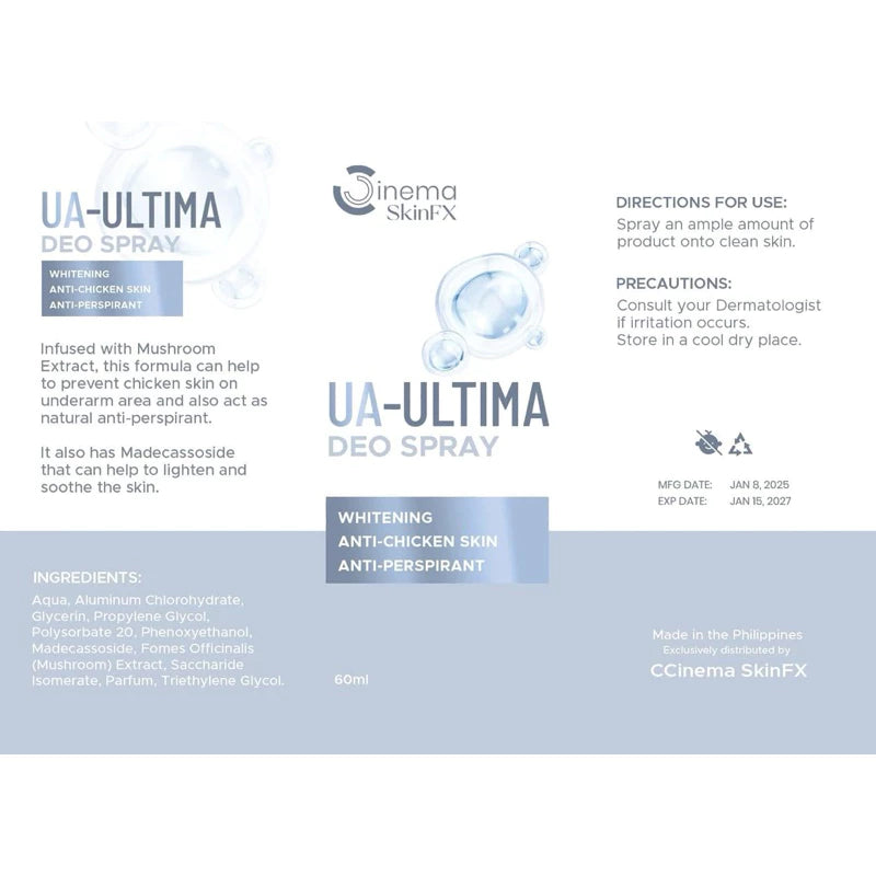 UA Ultima Whitening Deo Spray 60ml | Cinema SkinFX Philippines