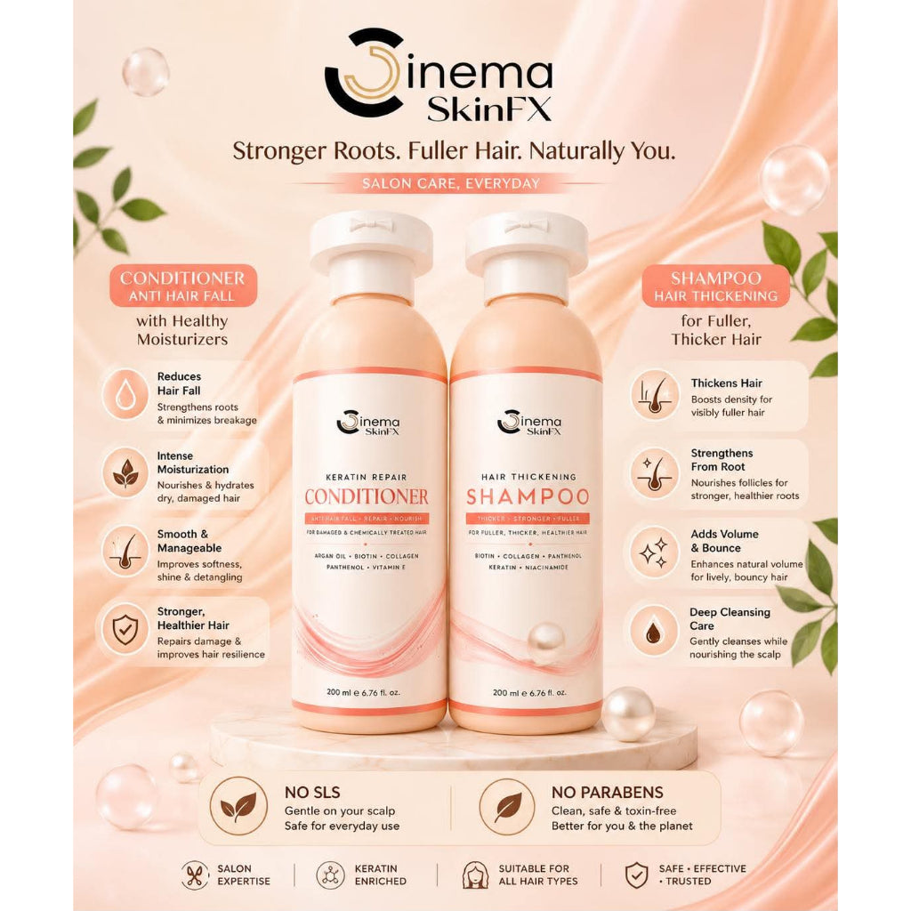 Thickening + Volumizing Shampoo & Keratin Repair Conditioner Stronger Roots. Fuller Hair. Naturally